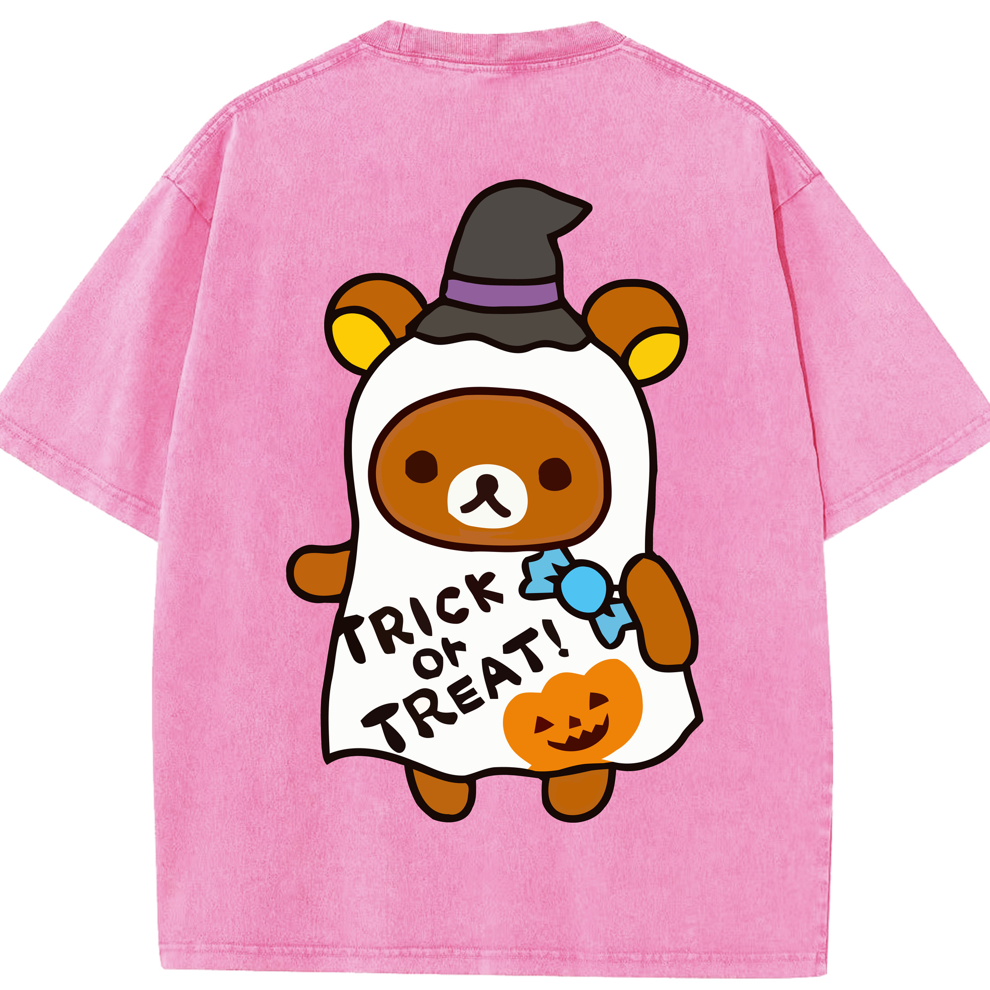 （画像用） リラックマ リラックマ キイロイトリ Rilakkuma Korilakkuma Kiiroitori 綿100% ヴィンテージ風 半袖Tシャツ（背面プリント）